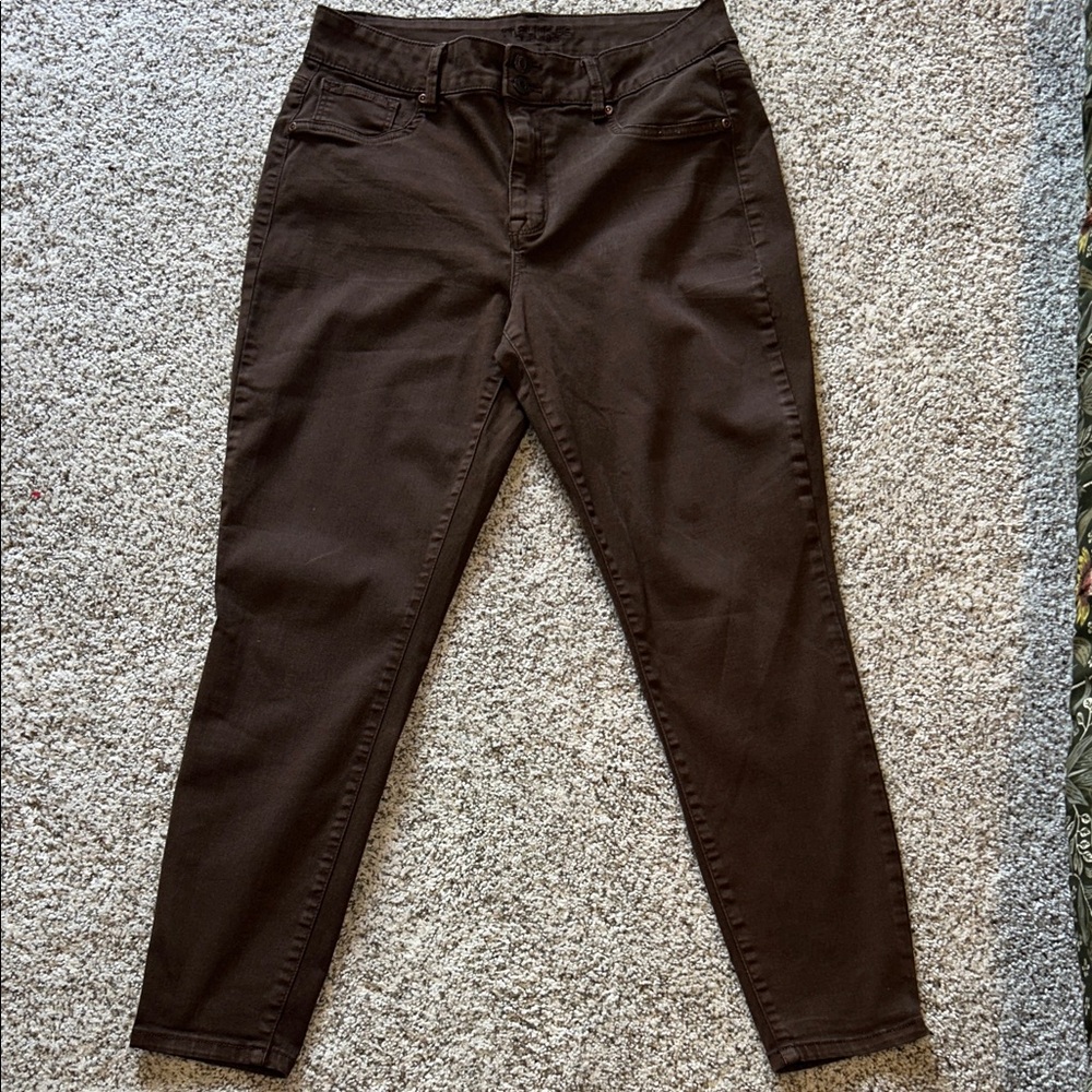 Maurices Dark Brown Skinny Pants